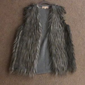 Grey Faux Fur Vest